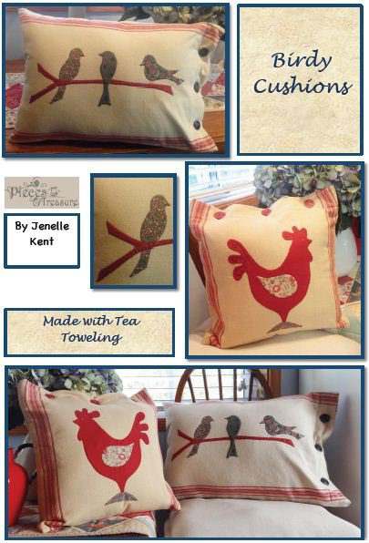 Birdy Cushions PTT-061 Applique Pattern