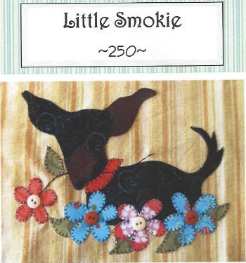 Little Smokie 250 Dog and Flowers Applique Pattern