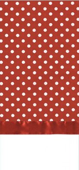 Polka Dot Red w/4" white band 3038 towel
