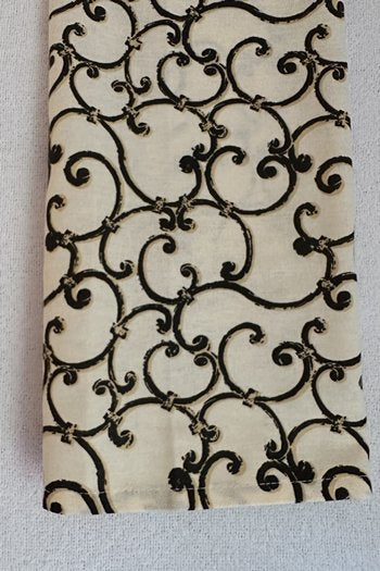 Sussex Brown Filigree Printed Tea Towel