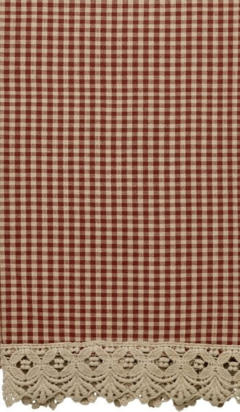 Ava Mini Check with Lace Towel 463 Wine