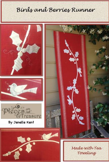 Birds and Berries Runner PTT-055 Applique Pattern