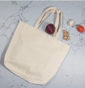 Canvas Tote Bag Natural Panama 100% Cotton 15x14x3