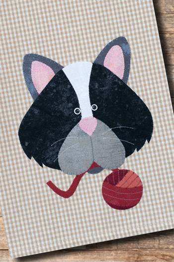 Cat & Yarn pattern applique twbp44