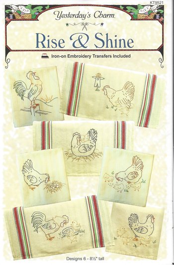 Chickens Rise & Shine KT9521 embroidery pattern