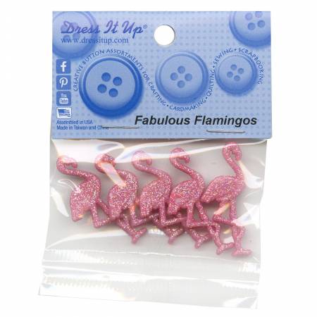 Fabulous Flamingos Buttons (five per package)