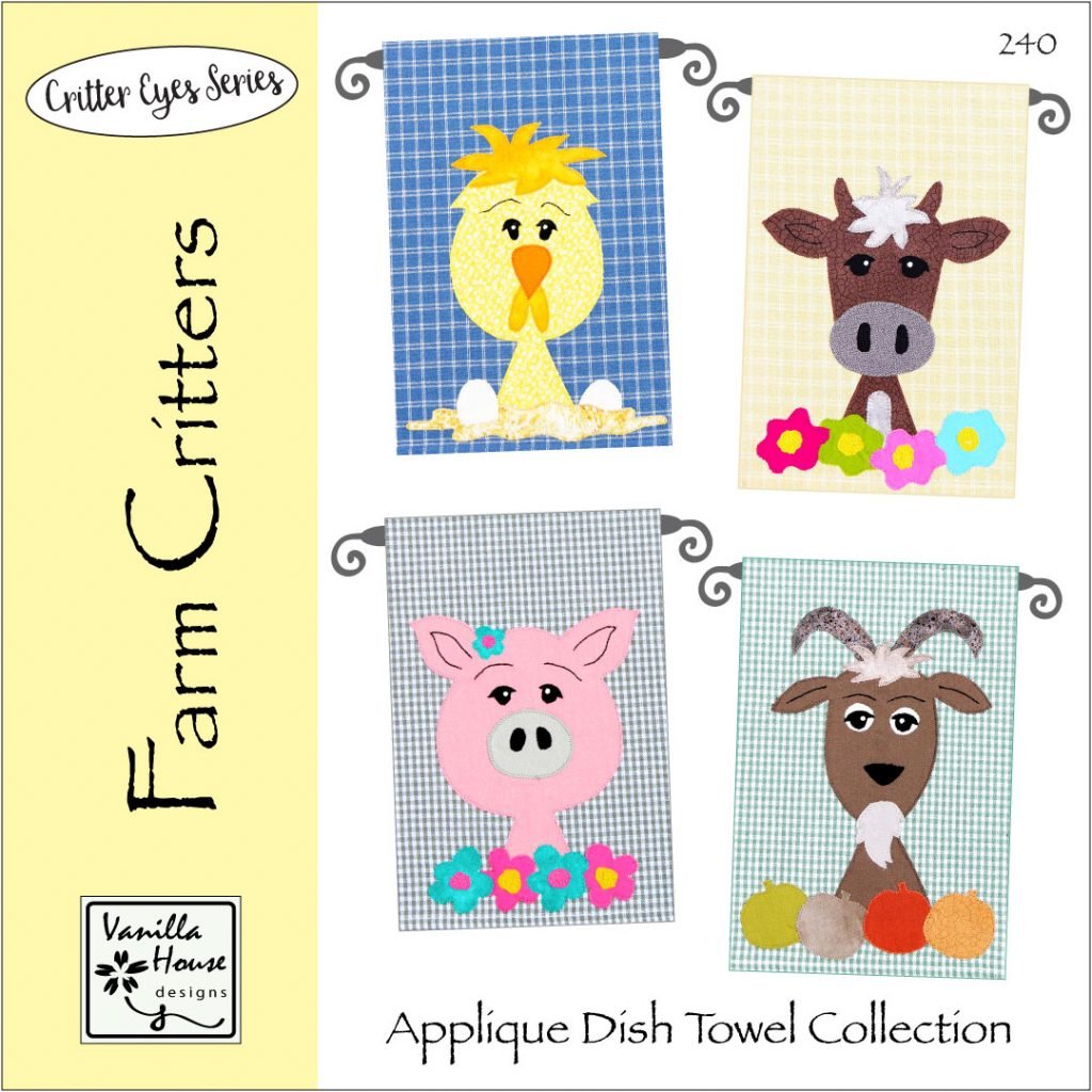 Farm Critters Applique Dish Towel P240 Towels Pattern