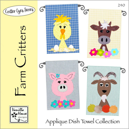 Farm Critters Applique Dish Towel P240 Towels Pattern