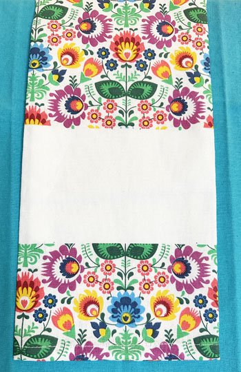 Floral Towal with Embroidery Band 3078