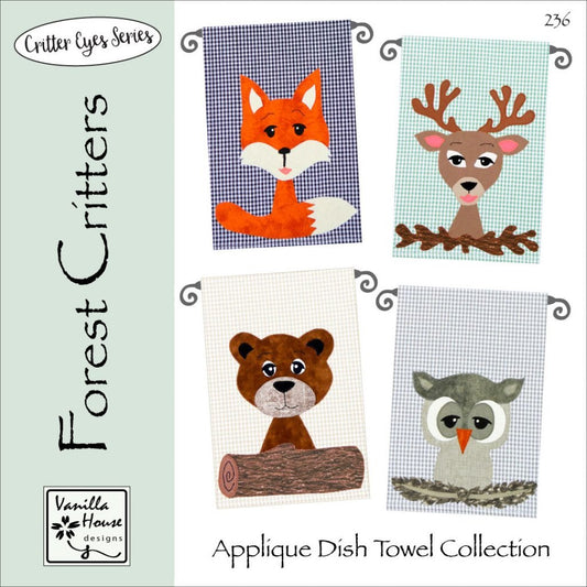 Forest Critters Applique Dish Towel Pattern P236