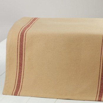 Grain Sack Stripe Red Table Runner T41640-17 heavy weight