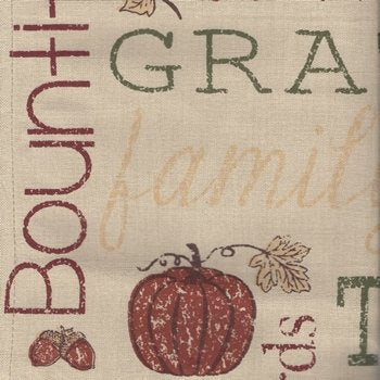 Harvest Sentiments Printed 816 Tea Towel