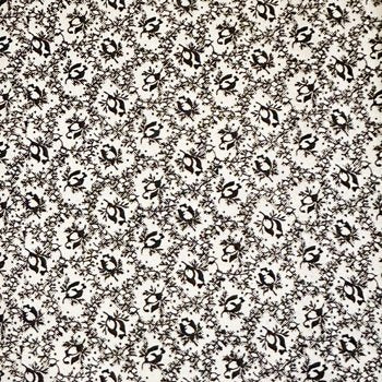 Large Floral Black and White Tea Towel KTCE3001