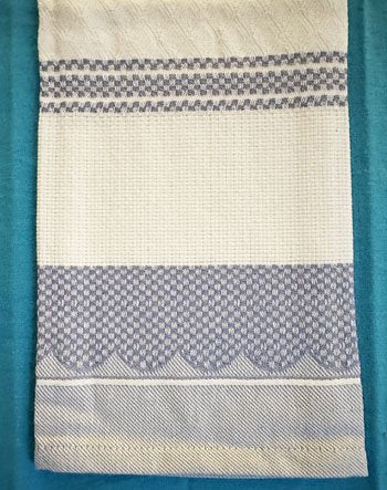 Light Blue Check Towel with 3" x 18" Counted Cross Stich Panel