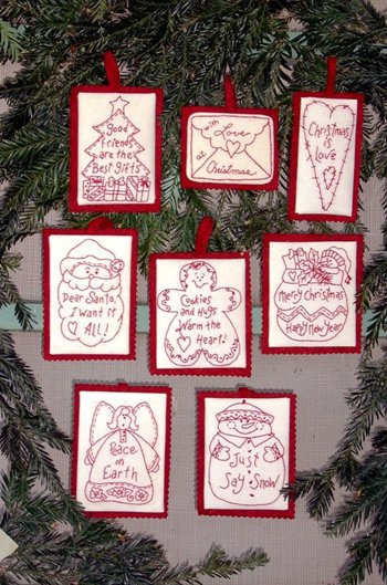 Holiday Words Ornaments Set of 8 Machine Embroidery Software USB    161 ME