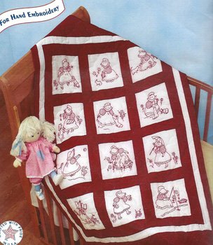 Nursery 9" Blocks stamped 300-6 Sunbonnet Sue