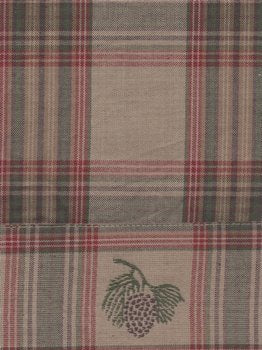 Pinecone Plaid Embroidered 361 9Tea Towel