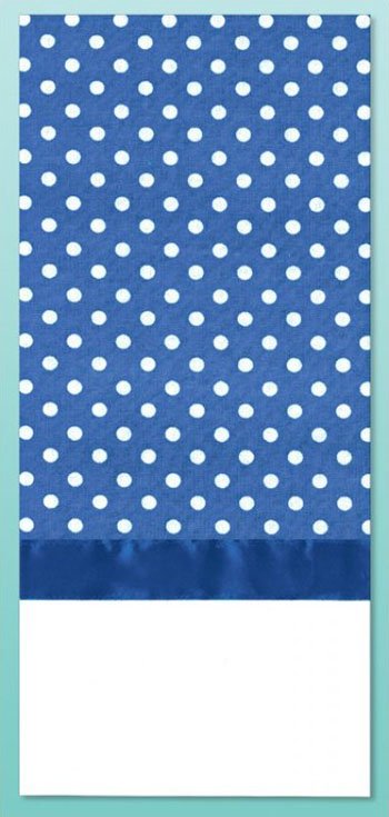 Polka Dot Towel Blue with Embroidery Band 3039