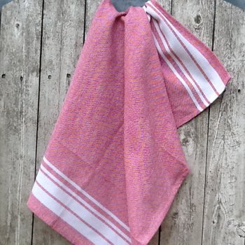Studio E Red Heather w/White Stripe Tea Towel T13-888