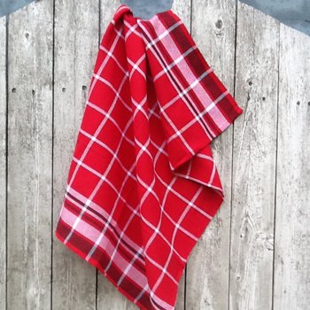 Studio E Premium Red Plaid Tea Towel T1-888