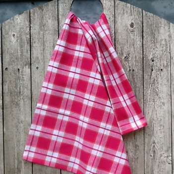 Studio E Premium Tri-plaid Pink Tea Towel T12-2