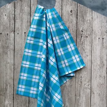 Studio E Premium Tri-plaid Turquois Tea Towel T12-1