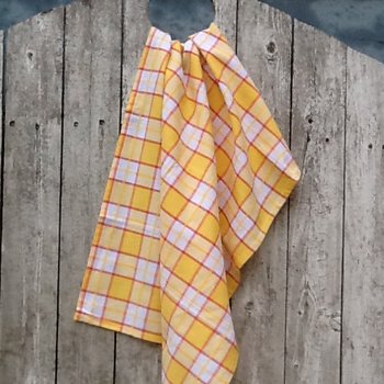 Studio E Premium Tri-plaid Yellow Tea Towel T12-3