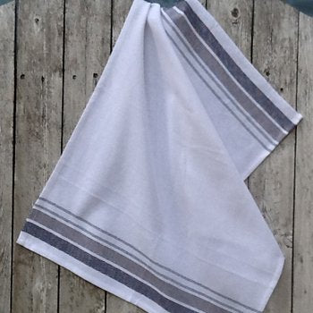 Studio E Premium White with Gray Stripe Tea towel T11-9