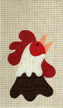 Rooster chicken P34 applique pattern