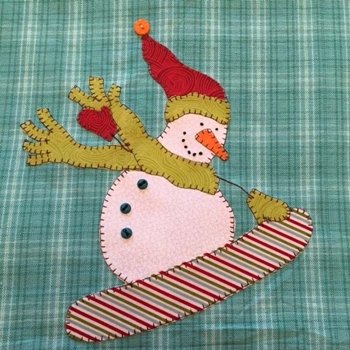 Snowboarding Fun 252 Tea Towel Applique Pattern