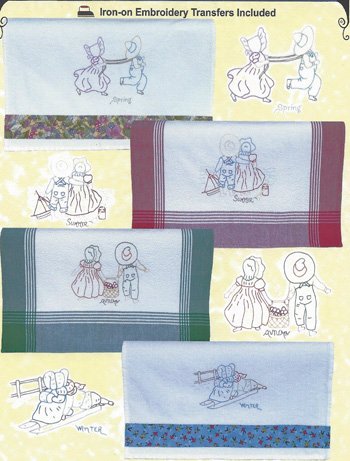 Sunbonnet Seasons Towels KT9519 embroidery pattern