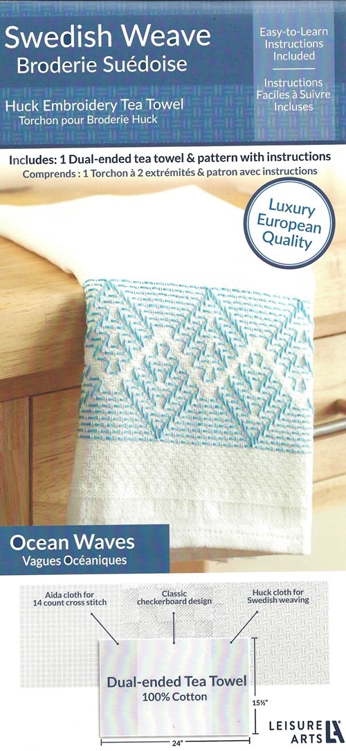 Swedish Weave Huck Towel & Instructions - Ocean Waves