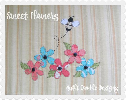 Sweet Flowers 249 Tea Towel Applique Pattern
