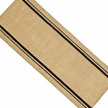 Table Runner Burlap Stripe Black-Wheat