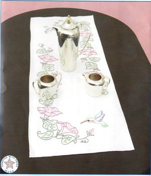 Table Runner Scarf  Stamped 560-293 hummingbrid