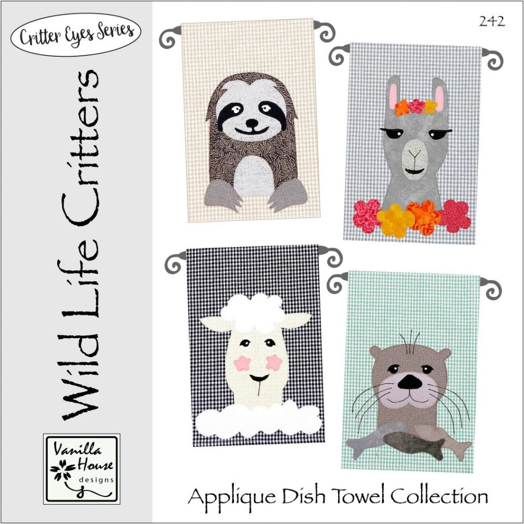 Wild Life Critters Applique Dish Towels Pattern P242