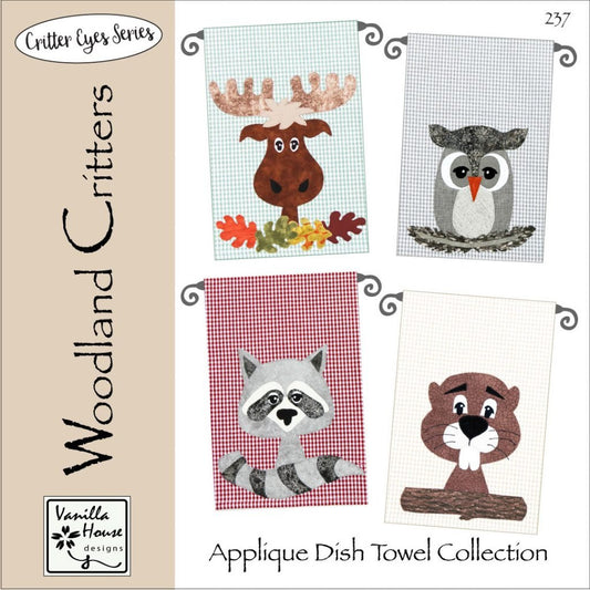 Woodland Critters Applique Dish Towel Pattern P237