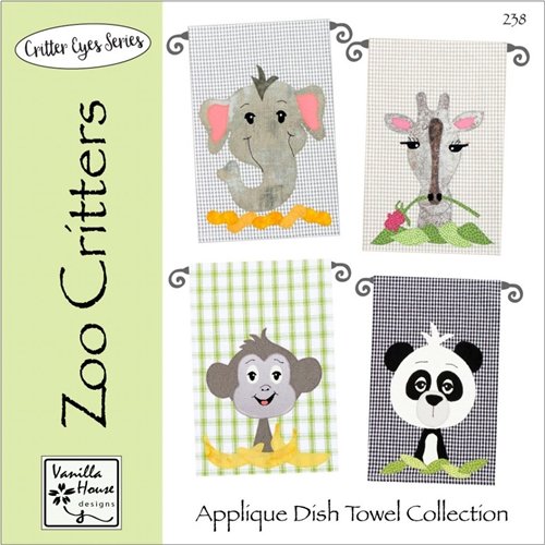 Zoo Critters Applique Dish Towel P238 Towels Pattern